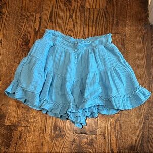 American Eagle Outfitters Blue Ruffle Shorts